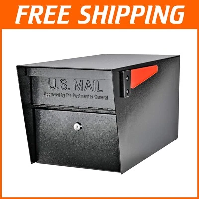 Heavy-Duty Black Locking Mailbox with Anti-Pry Security and Parcel Access - Image 1 of 4