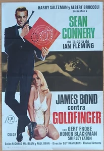 Goldfinger ORIGINAL Spain '78 POSTER Sean Connery 007 James Bond Sexy art - Imagen 1 de 3