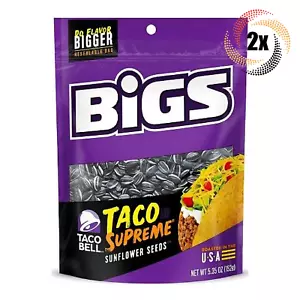 2x Bags Bigs Taco Bell Taco Supreme Sunflower Seeds Bags 5.35oz Do Flavor Bigger - Picture 1 of 5
