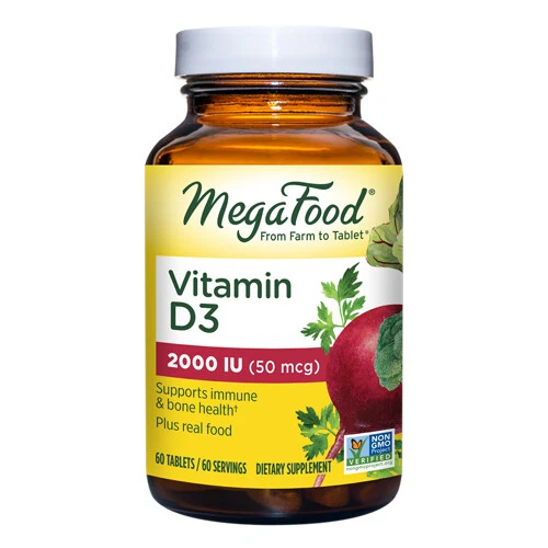 Vitamin D3 2000 IU 60 Tabs By MegaFood - Image 1 of 1