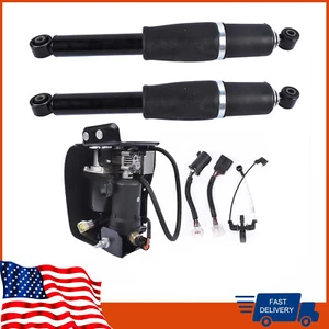 Rear Suspension Air Shocks & Compressor Set for 2002-2013 Cadillac Escalade GMC - Picture 1 of 7