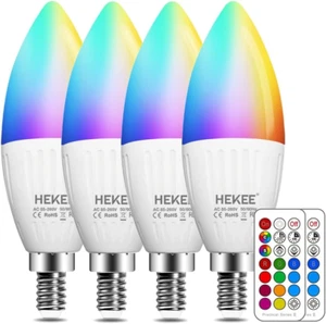 E12 LED Candelabra Light Bulbs, Color Changing Candle, B11 40W Incandescent Equi - Picture 1 of 12