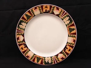 Parche de Navidad de Sakura plato de cena verde bronceado rojo muñecos de nieve L228 - Imagen 1 de 2