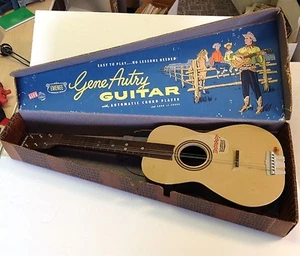 Vintage Gene Autry Emenee Childrens Guitar In Box - Picture 1 of 11