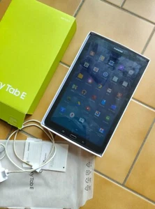 Tablette SAMSUNG GALAXY TAB E avec boîte d'origine, notice, câble, écouteurs TBE - Photo 1/8