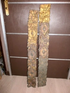 LOT DE DEUX BANDEAUX DECORATIF CUIVRE REPOUSSE/XIXème/LONG.101 et 96 cm/LARG.12 - Photo 1/5