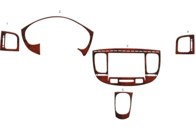 Kit de molduras de tablero de aspecto de madera para panel interior automático Kia Rio 2011-2016 Foto 1 de 4