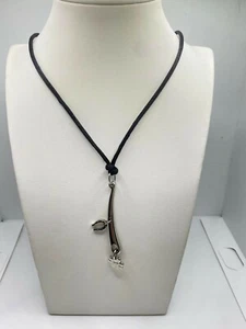 COLLANA DONNA MISS SIXTY CON CIONDOLO IN ACCIAIO E RASO M0214 NUOVO!! -20% OFF - Foto 1 di 3