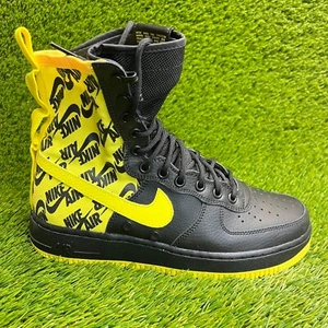 Nike SF Air Force 1 High Mens Size 8.5 Black Yellow Athletic Shoes Sneakers - Picture 1 of 10