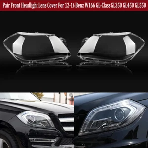 Pair For Benz W166 GL350 GL450 GL550 GL63 2012-2016 Headlight Clear Lens Cover - Picture 1 of 14
