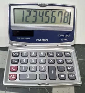 Casio SL-100L Folding Compact Calculator With Two Way Power Batt/ Solar - Picture 1 of 4