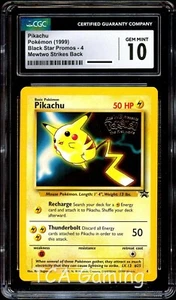 CGC 10 GEM MINT Pikachu # 4 WB Movie WOTC Black Star Promo Pokemon Card - Picture 1 of 2