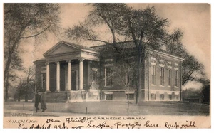 Ohio Salem Carnegie Library People Walking Landscape c.1906 Antique Postcard - Picture 1 of 3