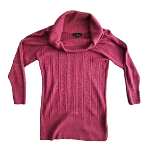 Cowl Neck Glitter Sweater Size 14/16 Ribbed Purple Long Sleeve Boho Y2K Luxe AS - Picture 1 of 15