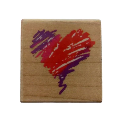 Stampendous Scribbled Heart C048 Valentine Wood Mounted Rubber Stamp - Image 1 of 4