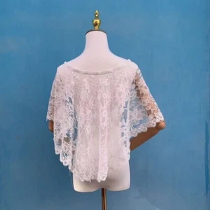 Weiß Spitze Hochzeit Schal Braut Accessoires Umhang Schal für Damen - Bild 1 von 7
