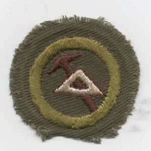 Mechanical Drawing Merit Badge, Type E Khaki Narrow Crimped (1947-60), Sewn - Picture 1 of 1