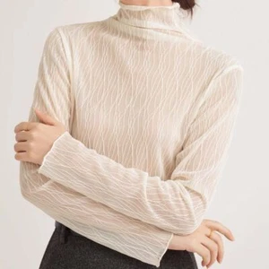 Sunscreen Mesh Lace Top See Through High Collar Pullover Streetwear - Picture 1 of 15