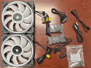 Corsair LL140 RGB 140mm 2 Fan Pack & RGB Hub & Lighting Node Pro Bundle - Picture 1 of 5