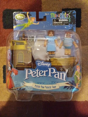Disney MiniMates Peter Pan Jolly Rodger Pirate Ship Wendy, & Mr. Smee VERY RARE - Image 1 of 3