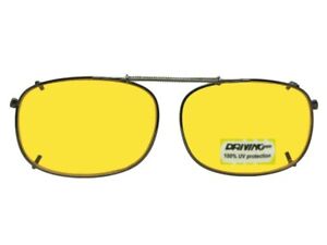 Rectangular Non Polarized Yellow Clip-on Sunglasses