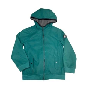 Mayoral Soft Shell Jacket Kids 7 Teal Hooded Full Zip *FAIR* - Picture 1 of 9