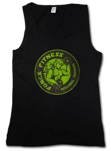 FORCE FITNESS VINTAGE LOGO TANK TOP GYM VEST - Star Yoda Luke The Wars Jedi Sith - Bild 1 von 2