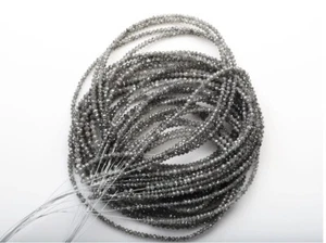 16Inc 2-2.5mm Slat & Pepper Clear Gray Black Faceted round diamond beads strand - Picture 1 of 7