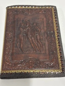 NEW Fiorentina 3 Graces Brown Leather Journal Notebook Italy Never Used - Picture 1 of 7