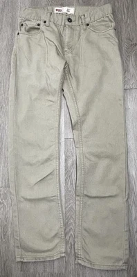 Levis 511 Jeans Boys 14 Reg Slim Tan Khaki Pants 27x27 Adjustable Waist School - Image 1 of 4
