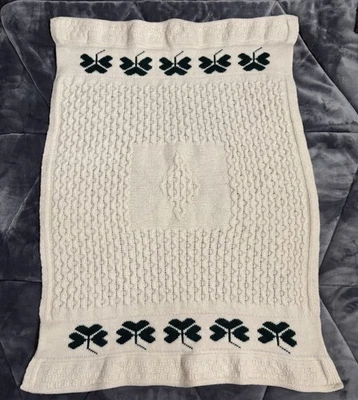  Manta de trébol de lana 100 % merino para bebé Aran Crafts Irlanda Foto 1 de 4