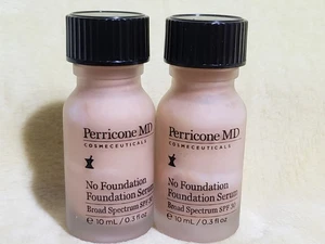 Perricone MD NO MAKEUP FOUNDATION SERUM (LIGHT-MEDIUM/NEUTRAL) .3OZ 2PC LOT - Picture 1 of 2