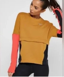 Nike Sweatshirt Therma Sphere Womens XL Run Dri Fit Pocket Crop Read - Picture 1 of 8