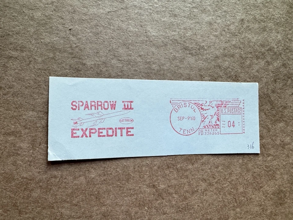 Medidor de aviación estadounidense pieza cortada (316) + avión Raytheon 1960 + gorrión III + PB336265 Foto 1 de 1