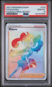 PSA 10 Shauna 278/264 Fusion Strike Rainbow Secret Rare Full Art Holo Pokemon - Imagen 1 de 2