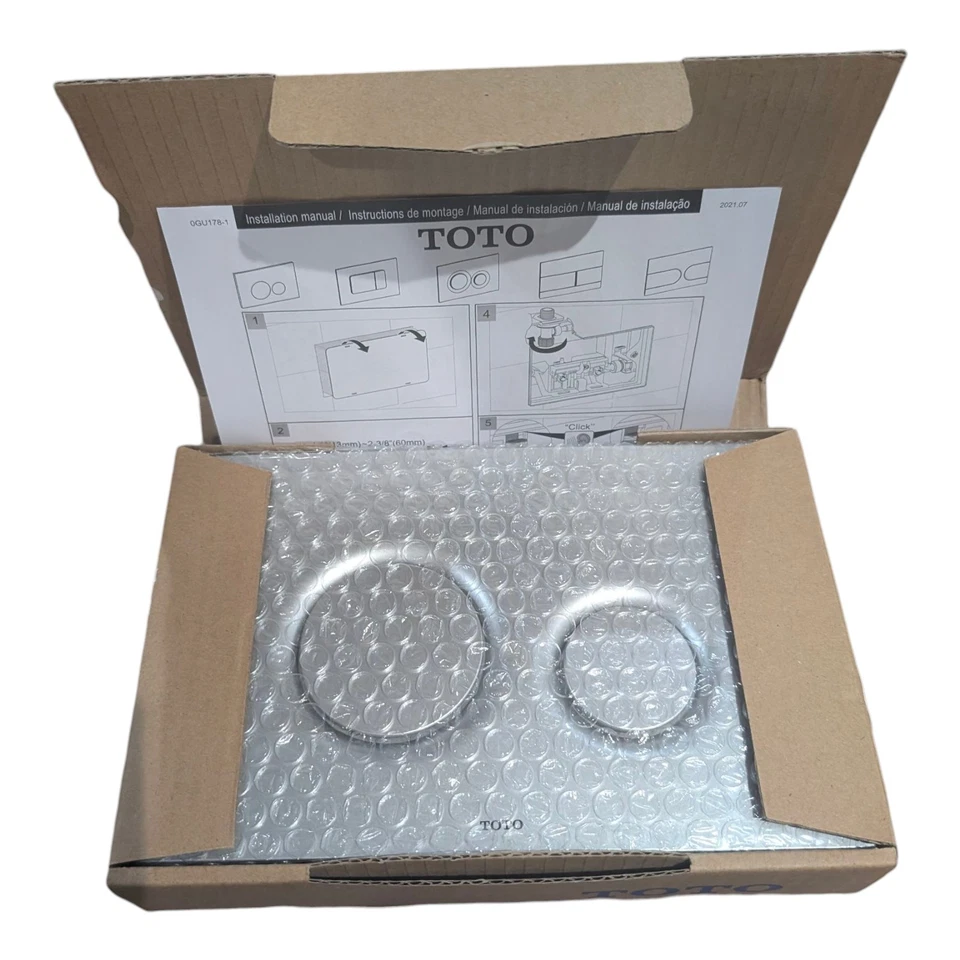 Placa pulsadora de doble botón TOTO YT930#MS con botones redondos (tanques de pared DuoFit) Foto 1 de 2