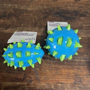 Multipet 2 Dog Toy, spike Football 4 in and Spike Ball is 5 in - Picture 1 of 7