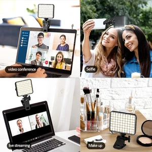 Mini LED Fill Light Clip-On Phone Selfie Light Rechargeable For Video Laptop - Picture 1 of 16