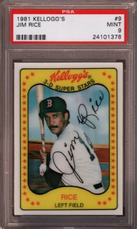 Kellogg's #9 Jim Rice 1981 ☆Salón de la Fama☆ Boston Red Sox ☆raro☆ PSA 9 como nuevo Foto 1 de 1