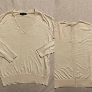 Banana Republic Silk Cashmere Ivory V Neck Sweater Womens Classic Essential - Picture 1 of 7