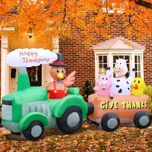 8 Fuß lang Thanksgiving Schlauchboote Dekorationen Türkei Auto Traktor Herbst aufblasbar - Bild 1 von 5