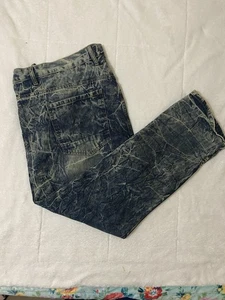 Evolution In Design Mens Acid Washed Ripped Jeans 52 X 32 - Picture 1 of 5