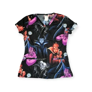 Disney Villains Scrubs Top Maleficent Ursula Evil Queen XS - Picture 1 of 5