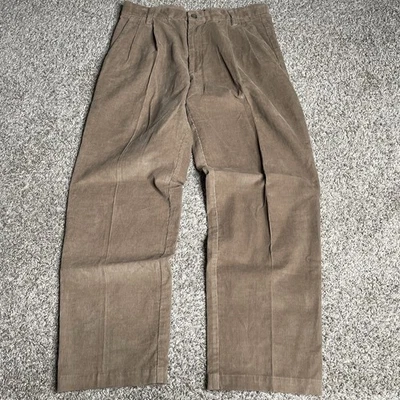 Vtg Dockers Pants Mens 34 X 32 Brown D3 Classic Fit Pleated Corduroy Trousers  - Image 1 of 4