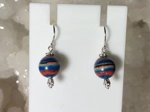 PENDIENTES PLATA ESTERLINA .925 CALSILICA GENUINA 10MM COLORES ESPECTACULARES - Imagen 1 de 2