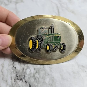 John Deere 1980 Vintage Gürtelschnalle Traktor Bauernhof Logo 3,5". John Deere grün - Bild 1 von 4