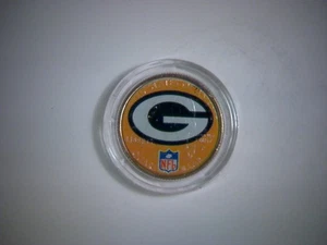 GREEN BAY PACKERS LOGO ON A COLORIZED WISCONSIN STATEHOOD QUARTER, IN BOX - Picture 1 of 4