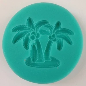 Dos palmeras con cocos molde de silicona para hornear cerámica arcilla fondant - Imagen 1 de 1