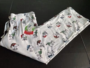 Peanuts Natale SNOOPY Invernale PILE Lounge Pigiama Pantaloni Donna Taglia M NUOVO - Foto 1 di 10