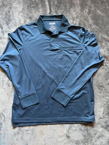 Duluth Trading Co. Polo de manga larga de ajuste relajado talla mediana azul oscuro para hombre - Imagen 1 de 6